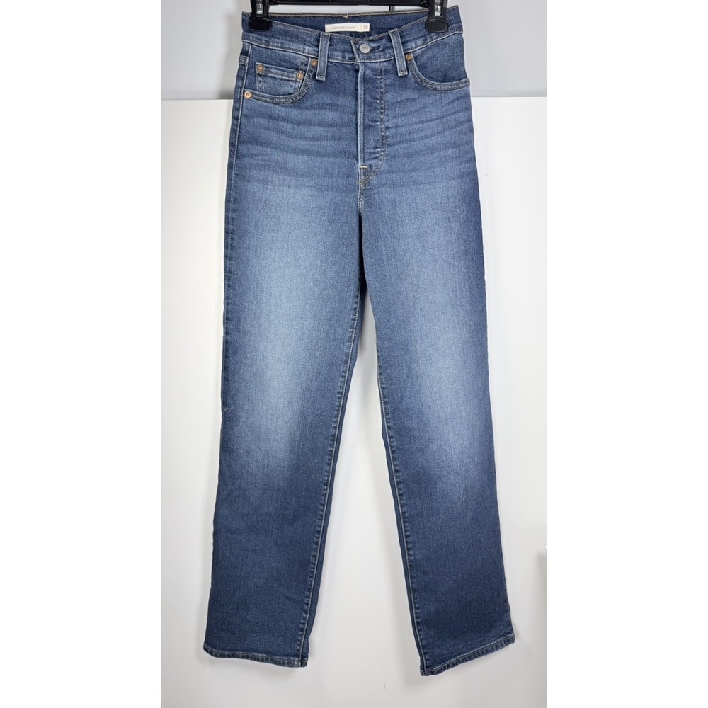 Levi's Ribcage Straight Women's Jeans W26 L32 High Rise Blue Denim